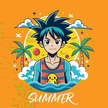 Summer and vacation cartoon graphic design, vector illustration.