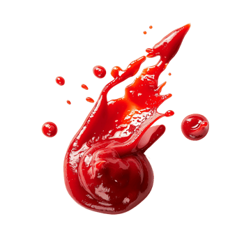 AI generated Tomato Sauce Spills with Transparent Effect png