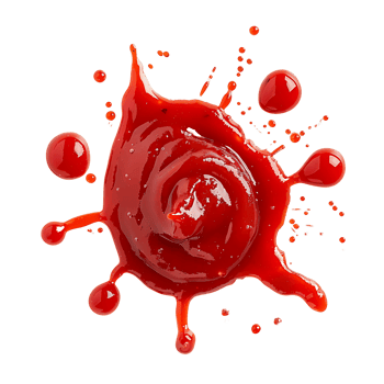 AI generated Clear Red Sauce Drips Design Kit png