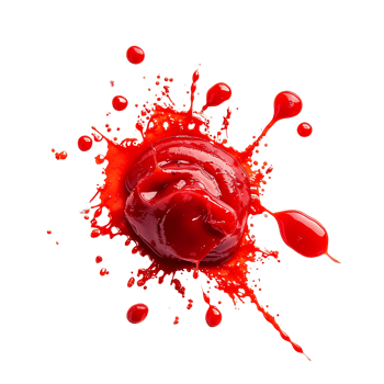 AI generated Red Sauce Splashes on Clear Background png