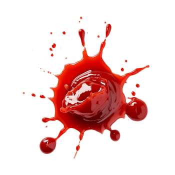 AI generated Transparent Ketchup Splashes Set png