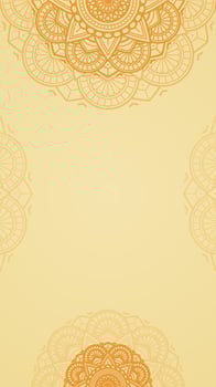 Simple Elegant Light Yellow Saffron Gold Blank Vertical Vector Background with Orange Citrus Mandala Artwork