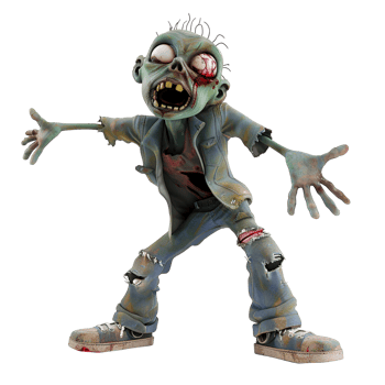 AI generated 3D Cartoon Zombie Logo Illustration No Background Perfect for Print on Demand png