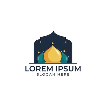 Flat Logo design Mosque Ramadan Islamic Mosques, the Muslim houses of prayer vector