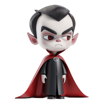 AI generated 3D Rendering of a Dracula Cartoon on Transparent Background - Ai Generated png