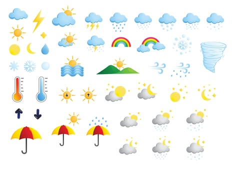 collection forcast wheather gradient beautiful illustration design vector