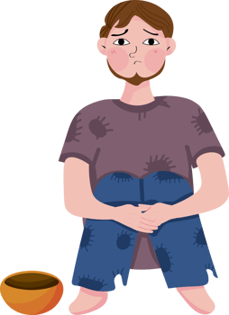 Homeless man beggar png