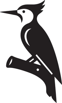 Woodpeckers bird logo concept, black color silhouette,  white background 19 vector