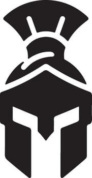 minimal Spartan helmet vector black color silhouette, white background 13