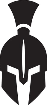 minimal Spartan helmet vector black color silhouette, white background 7