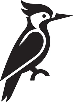 Woodpeckers bird logo concept, black color silhouette,  white background 4 vector