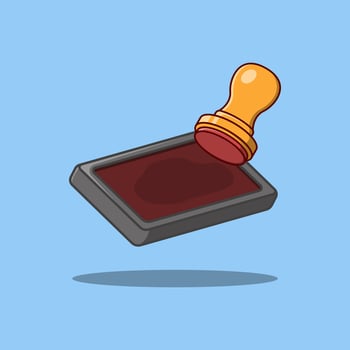 Free vector stamp, stamp tools. Stationery tools. Illustration icon cartoon.