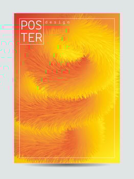 Bright neon poster design yellow and orange vector