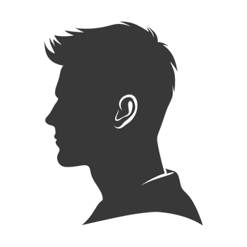 AI generated Silhouette men head thick black color only png