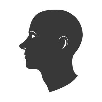 AI generated Silhouette men head thick black color only png