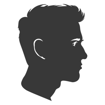 AI generated Silhouette men head thick black color only png