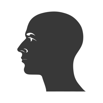 AI generated Silhouette men head thick black color only png