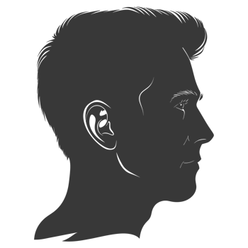 AI generated Silhouette men head thick black color only png