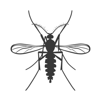 AI generated Silhouette mosquito animal black color only full body png