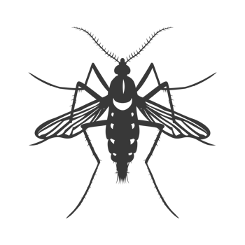 AI generated Silhouette mosquito animal black color only full body png