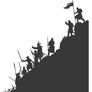 AI generated silhouette of a ancient war situation black color only png