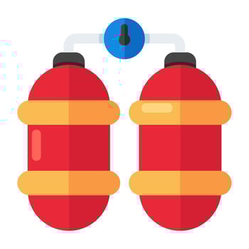 A colored design icon of oxygen tanks vector