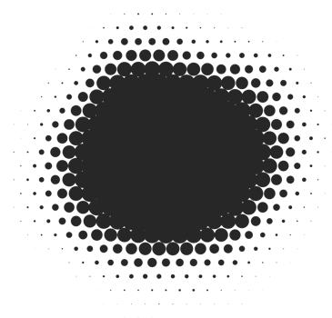 Halftone dotted shape. Paint blob with noisy effect. Abstract splatter circle shape. png