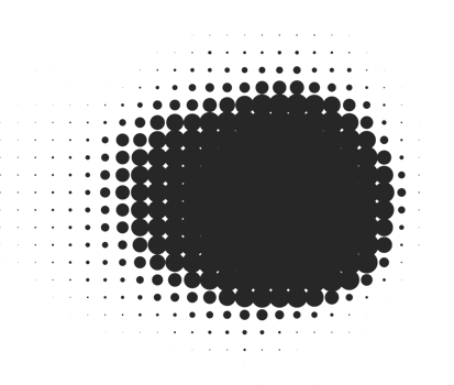 Halftone dotted shape. Paint blob with noisy effect. Abstract splatter circle shape. png