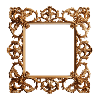 AI generated luxury frame rectangle shape png