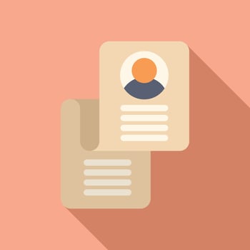 Long paper registration icon flat vector. New account member vector