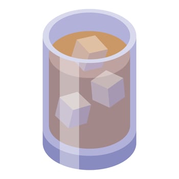 Soda alcoholic drink icon isometric vector. Vodka martini vector