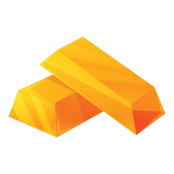 Ingot gold chinese icon cartoon vector. Stack treasure vector