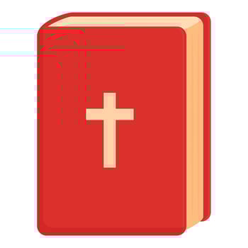 Red bible book icon cartoon vector. Celebration holiday vector