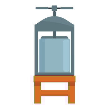 Press wine production icon cartoon vector. Home process vector