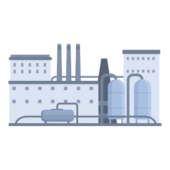 Gas production factory icon cartoon vector. Energy sector metal vector