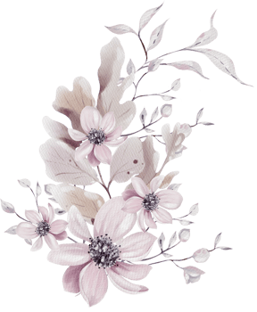 Watercolor wedding bouquet with flowers and leaves png