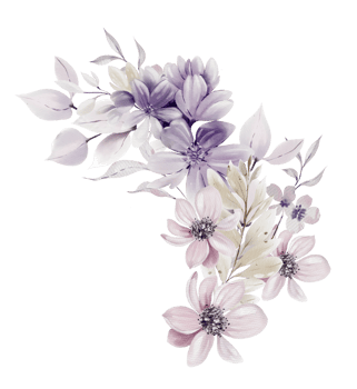 Watercolor wedding bouquet with flowers and leaves png