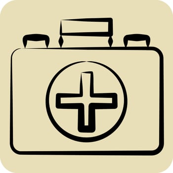 Icon First Aid Kit. related to Hockey Sports symbol. hand drawn style. simple design editable vector