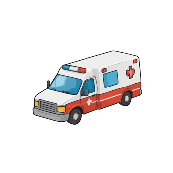 AI generated Ambulance Hand Drawn Cartoon Style Illustration png