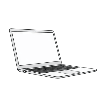 AI generated White Laptop Hand Drawn Cartoon Style Illustration png