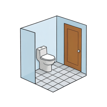 AI generated Public Restroom Hand Drawn Cartoon Style Illustration png