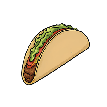 AI generated Tacos Hand Drawn Cartoon Style Illustration png
