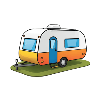 AI generated Caravan Hand Drawn Cartoon Style Illustration png