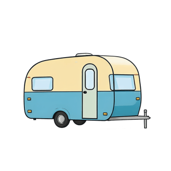 AI generated Caravan Hand Drawn Cartoon Style Illustration png