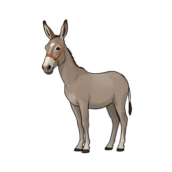 AI generated Donkey Hand Drawn Cartoon Style Illustration png