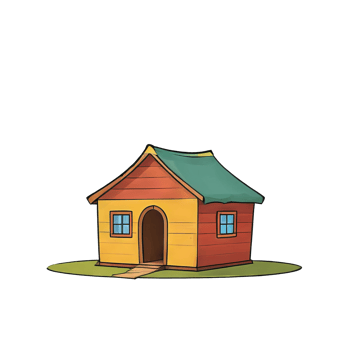 AI generated Hut Hand Drawn Cartoon Style Illustration png