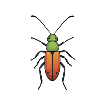 AI generated Insect Hand Drawn Cartoon Style Illustration png