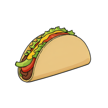 AI generated Taco Hand Drawn Cartoon Style Illustration png