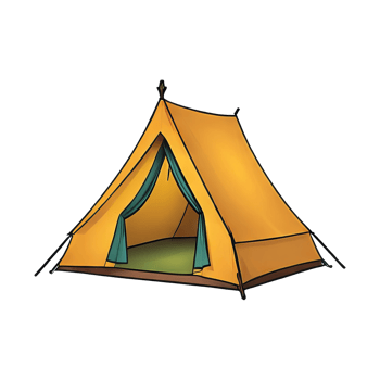 AI generated Tent Hand Drawn Cartoon Style Illustration png