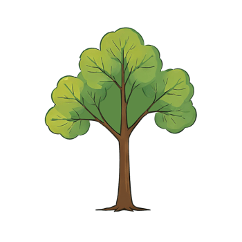 AI generated Tree Hand Drawn Cartoon Style Illustration png